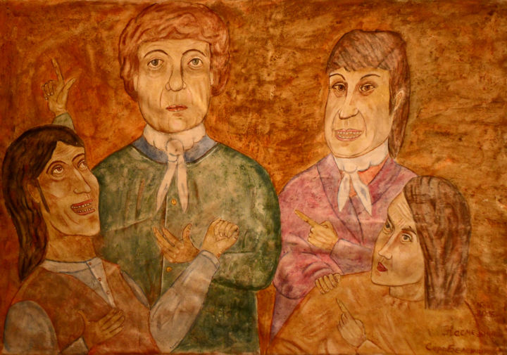 Painting titled "Mockers" by Sergey Belenchikov, Original Artwork, Oil