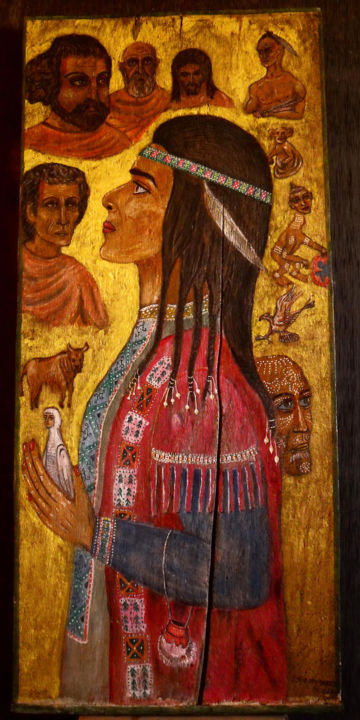 Painting titled "Young Indian woman" by Sergey Belenchikov, Original Artwork, Tempera