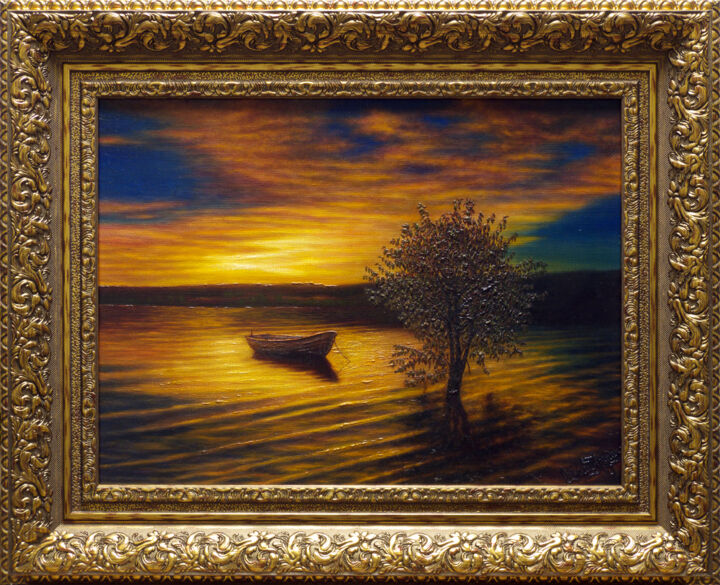 Painting titled "Anticipation (Предв…" by Sergey Grushko, Original Artwork, Oil Mounted on Wood Stretcher frame