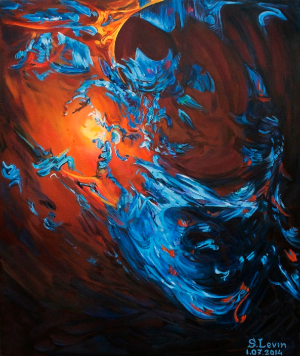 Pittura intitolato "cheerful ghost" da Sergey Levin, Opera d'arte originale, Olio