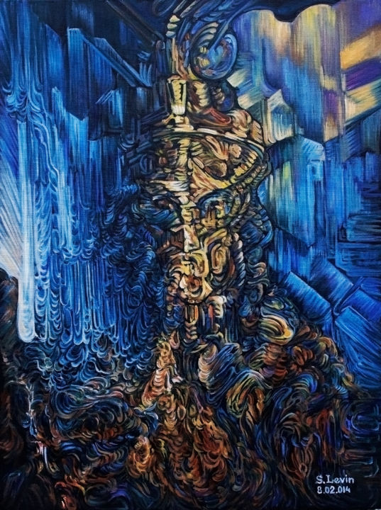 Картина под названием "necromant" - Sergey Levin, Подлинное произведение искусства, Масло
