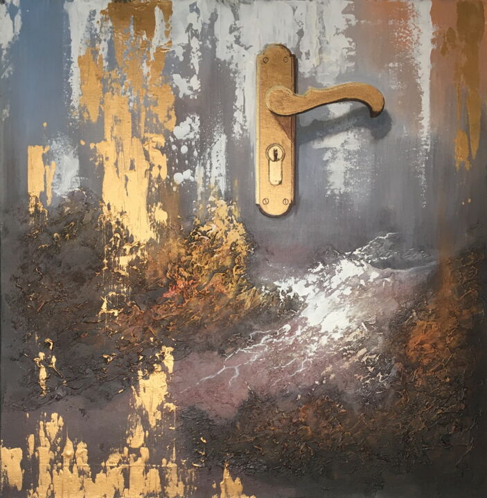 Картина под названием "exit" - Sergey Makhov, Подлинное произведение искусства, Масло Установлен на Деревянная рама для носи…