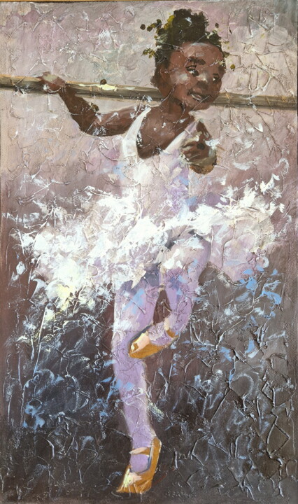 Картина под названием "little ballerina" - Sergey Makhov, Подлинное произведение искусства, Масло Установлен на Деревянная р…