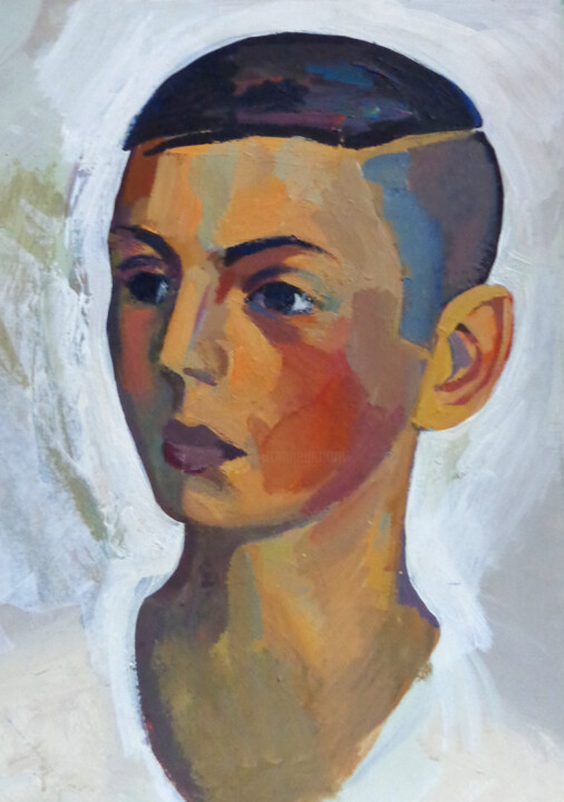 Painting titled "Denis" by Sergey Nikolskiy, Original Artwork, Acrylic