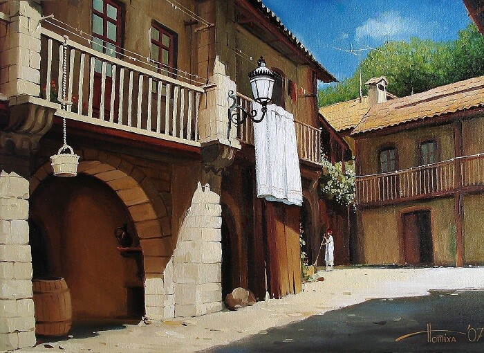 Painting titled "Spain. Barsen Mayor" by Sergey Potikha, Original Artwork, Oil