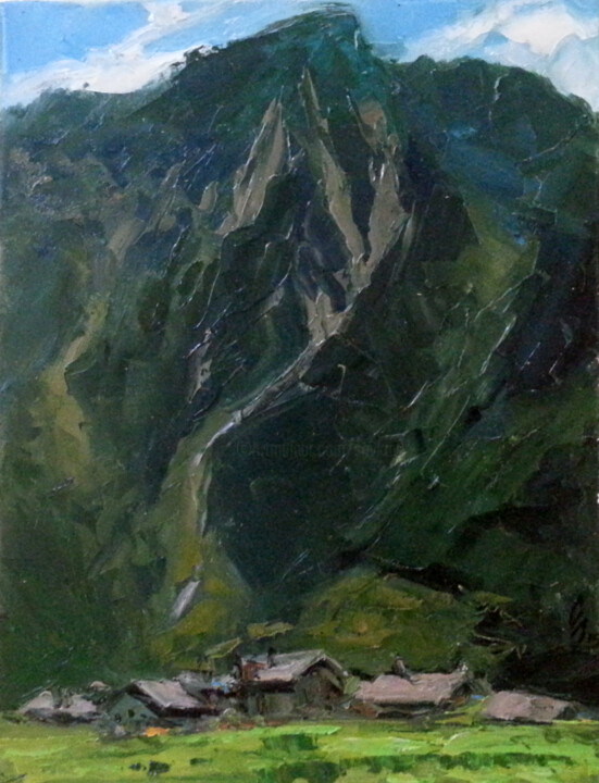Malerei mit dem Titel "View of Bovin mount…" von Sergey Sovkov, Original-Kunstwerk
