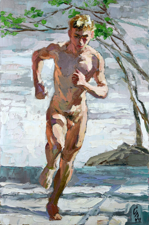 Painting titled "Morning Run" by Sergey Sovkov, Original Artwork