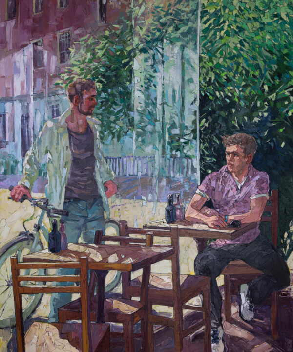 Malerei mit dem Titel "Sudden meeting" von Sergey Sovkov, Original-Kunstwerk, Öl