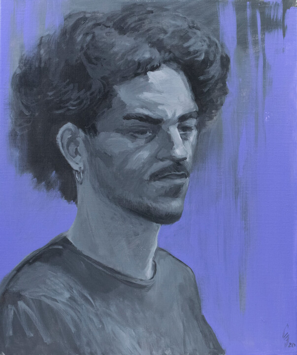 Painting titled "Male portrait" by Sergey Sovkov, Original Artwork, Acrylic