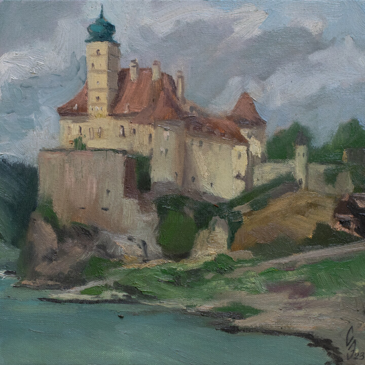 Malerei mit dem Titel "Schönbüchel Schloss" von Sergey Sovkov, Original-Kunstwerk, Öl