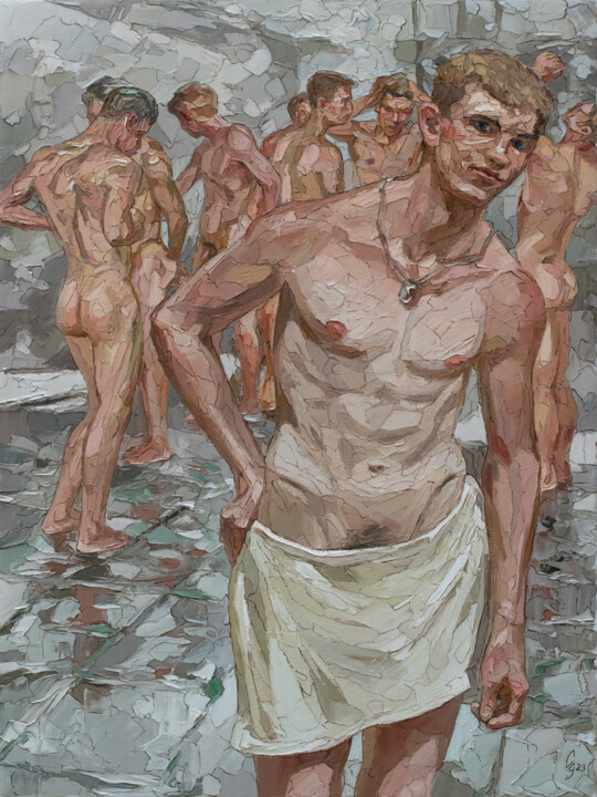 Pintura intitulada "After the game" por Sergey Sovkov, Obras de arte originais, Óleo