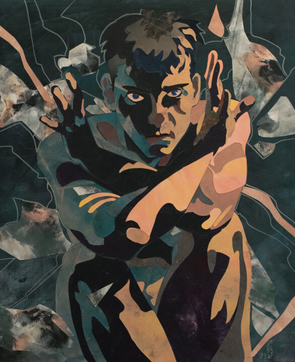 Collages intitolato "Pushing the boundar…" da Sergey Sovkov, Opera d'arte originale, Acrilico