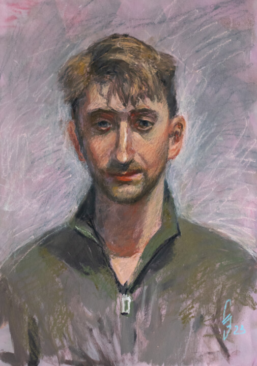 Drawing titled "Portrait of Philip" by Sergey Sovkov, Original Artwork, Pastel