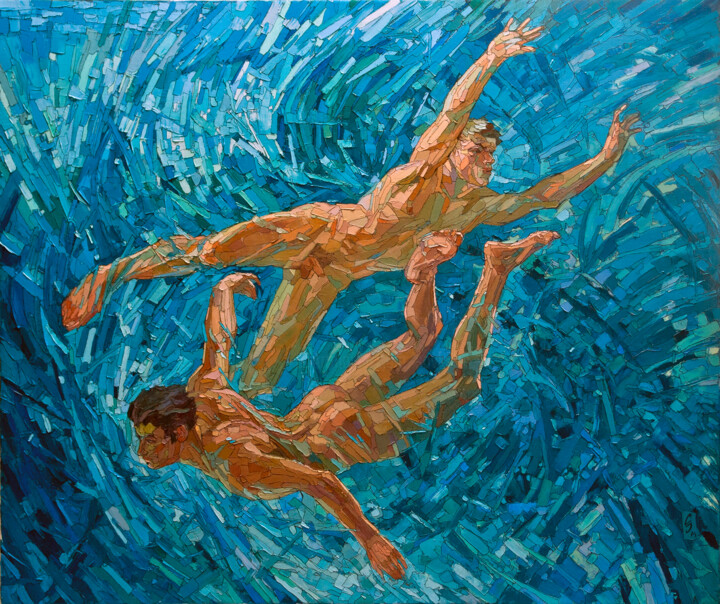 Peinture intitulée "Wave" par Sergey Sovkov, Œuvre d'art originale, Huile