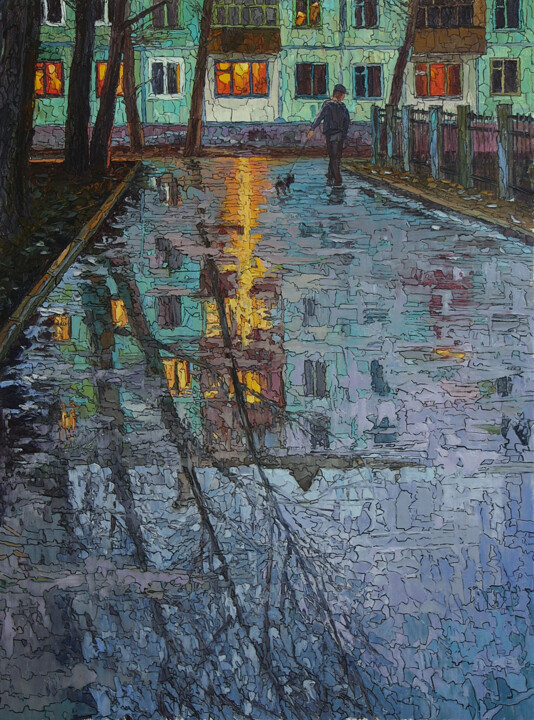 Painting titled "After the rain" by Sergey Sovkov, Original Artwork, Oil