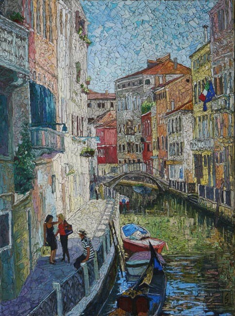 Peinture intitulée "Venetian street" par Sergey Sovkov, Œuvre d'art originale, Huile