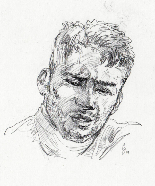 Drawing titled "David" by Sergey Sovkov, Original Artwork, Pencil