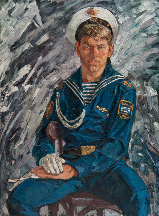 Painting titled "Sailor" by Sergey Sovkov, Original Artwork, Oil