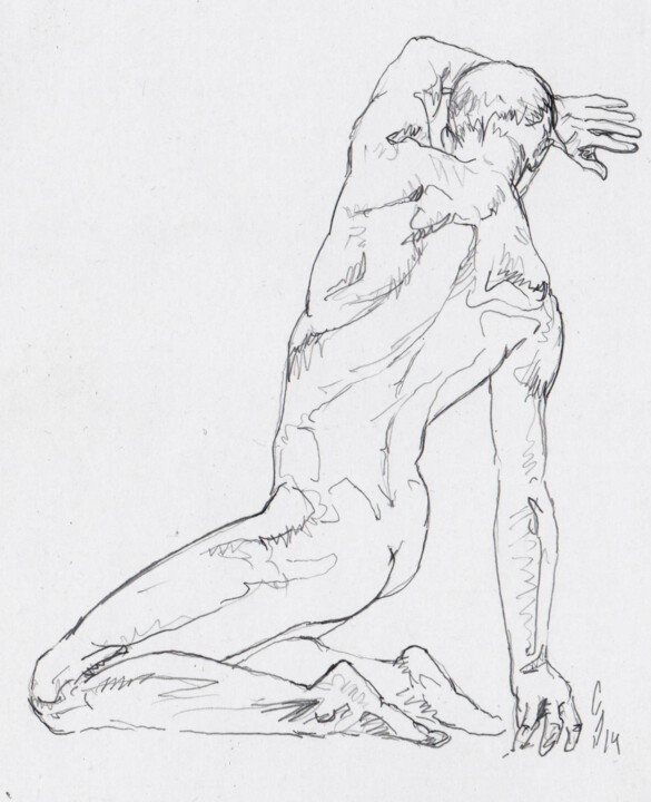 Drawing titled "Outcast" by Sergey Sovkov, Original Artwork, Pencil