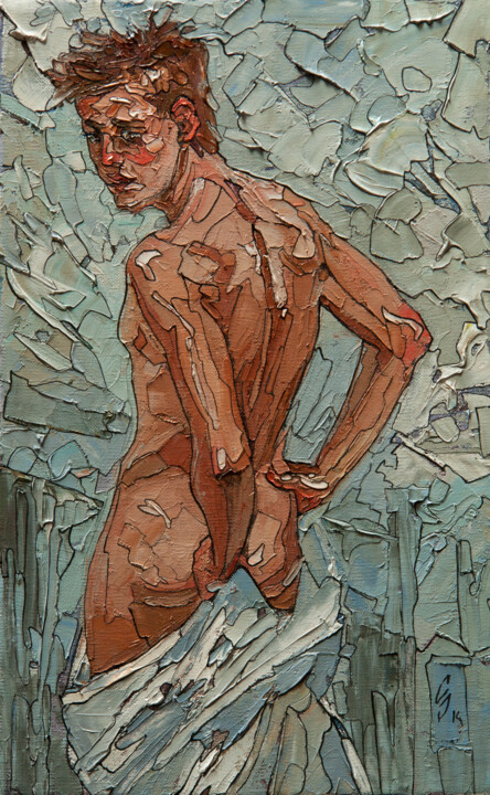 Painting titled "After the shower" by Sergey Sovkov, Original Artwork, Oil