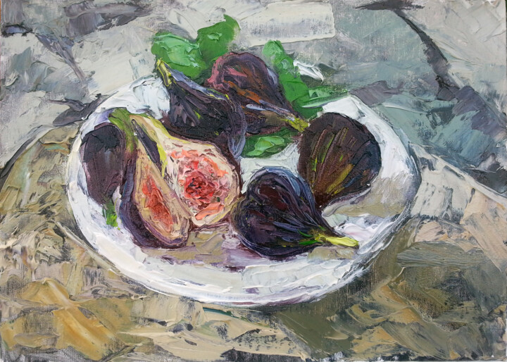 Painting titled "Figs" by Sergey Sovkov, Original Artwork, Oil