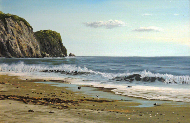 Painting titled "Cape Giant" by Sergey Vasenkin, Original Artwork, Oil