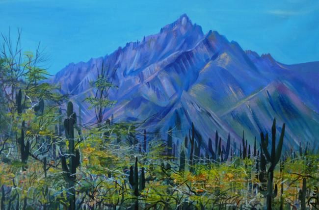Painting titled "Mexico.Countryside" by Anna Duyunova, Original Art, Acrylic
