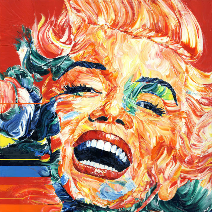 Painting titled "Marilyn Monroe. Lau…" by Sergey Kalistratov, Original Artwork, Oil