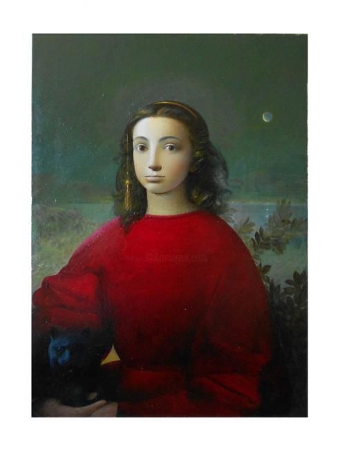 Painting titled "She" by Artstudiosk, Original Artwork, Oil