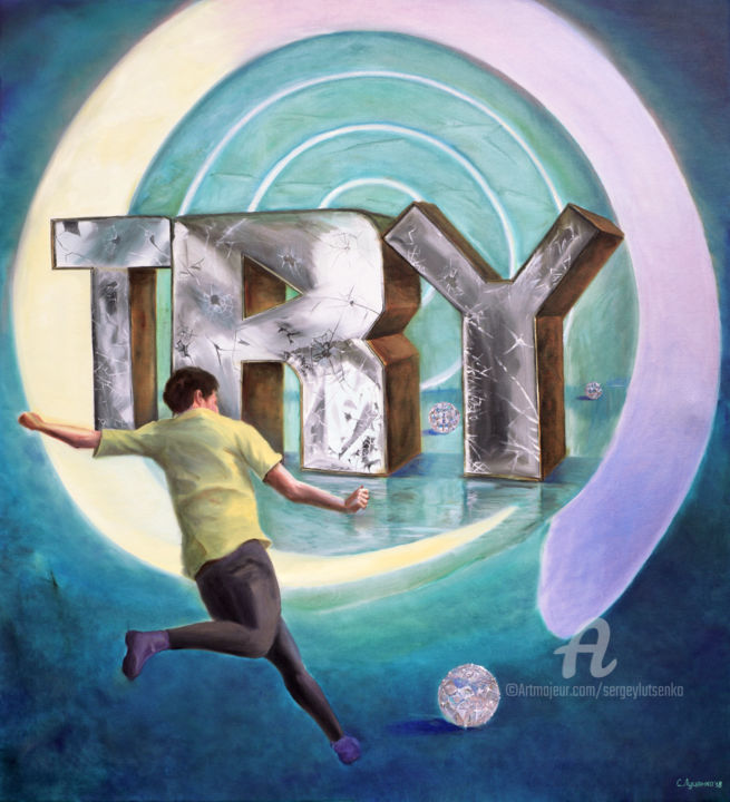 Pintura titulada "TRY" por Sergey Lutsenko, Obra de arte original, Oleo