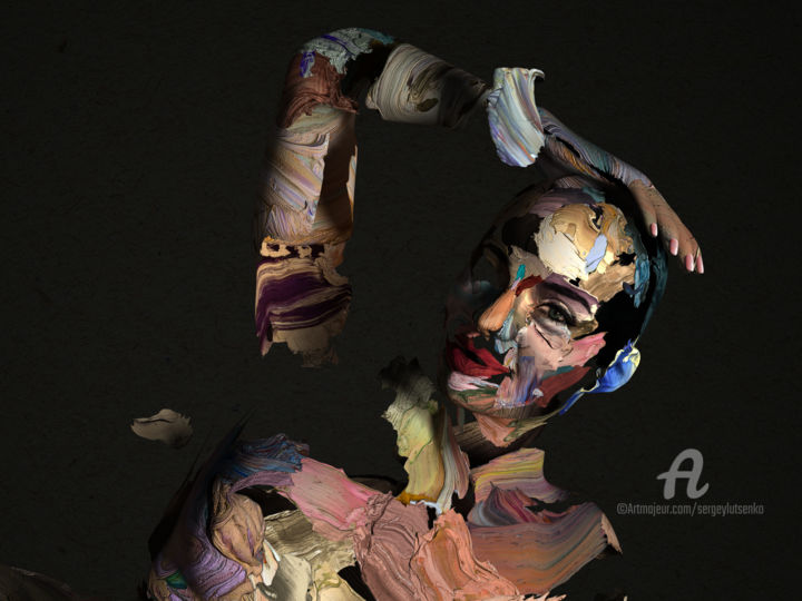 Arte digital titulada "Haunting ( fragment…" por Sergey Lutsenko, Obra de arte original, Modelado 3D Montado en Bastidor de…