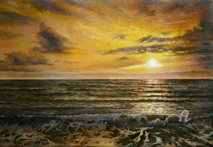 绘画 标题为“In amber sunset” 由Sergey Lutsenko, 原创艺术品, 油