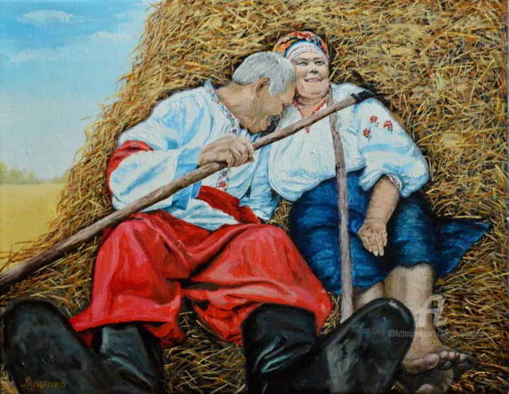 Pintura titulada "We give a head start" por Sergey Lutsenko, Obra de arte original, Oleo