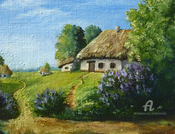 Картина под названием "Rural motives" - Sergey Lutsenko, Подлинное произведение искусства, Масло