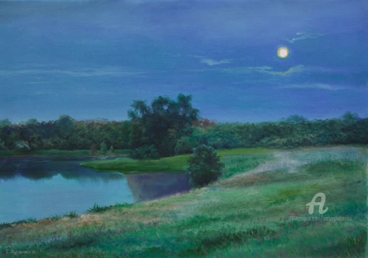 Peinture intitulée "Sultry evening" par Sergey Lutsenko, Œuvre d'art originale, Huile Monté sur Châssis en bois