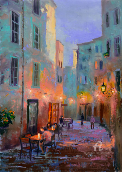 Peinture intitulée "Сozy evening" par Sergey Lutsenko, Œuvre d'art originale, Huile