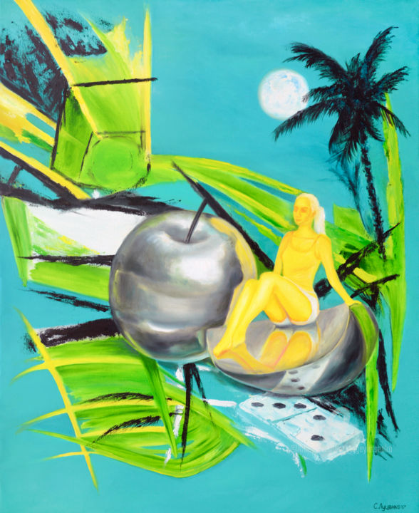 Peinture intitulée "Oasis" par Sergey Lutsenko, Œuvre d'art originale, Huile