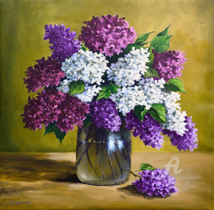Картина под названием "Lilac" - Sergey Lutsenko, Подлинное произведение искусства, Масло