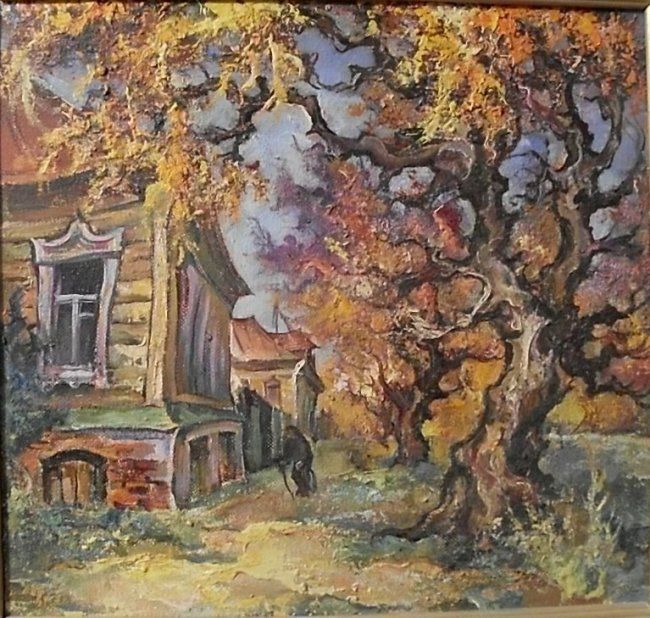 Painting titled "Старый клён. Осень…" by Sergei Vladimirov, Original Artwork