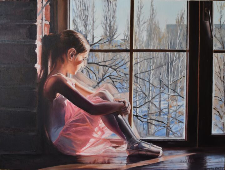 Картина под названием "Sadness of a small…" - Serghei Ghetiu, Подлинное произведение искусства, Масло