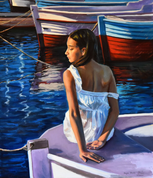 Pintura titulada "The Mediterranean e…" por Serghei Ghetiu, Obra de arte original, Oleo Montado en Bastidor de camilla de ma…