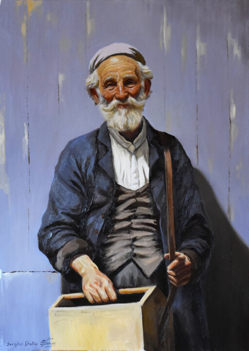 Peinture intitulée "Happy carpenter" par Serghei Ghetiu, Œuvre d'art originale, Huile Monté sur Châssis en bois