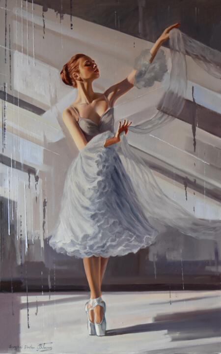 Painting titled "The beauty of dance…" by Serghei Ghetiu, Original Artwork, Oil Mounted on Wood Stretcher frame