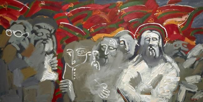 Painting titled "Christ blined" by Serghei Nantoi, Original Art,