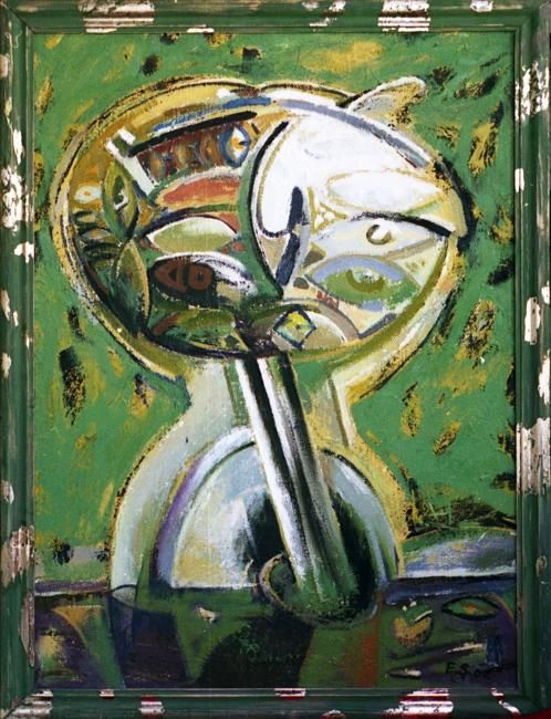 Painting titled "Discussion at table" by Serghei Nantoi, Original Art,