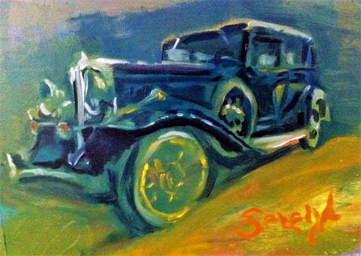 "Vintage car" başlıklı Tablo Sergii Selega tarafından, Orijinal sanat, Petrol