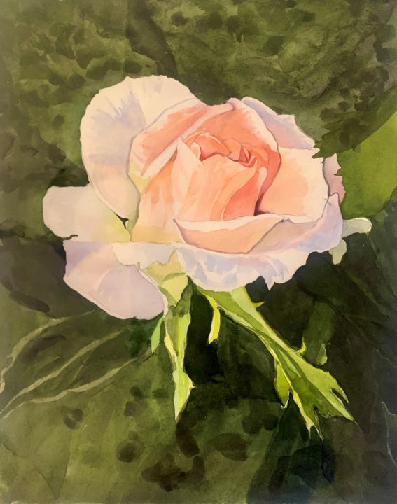 Peinture intitulée "The Rose" par Sergii Selega, Œuvre d'art originale, Aquarelle