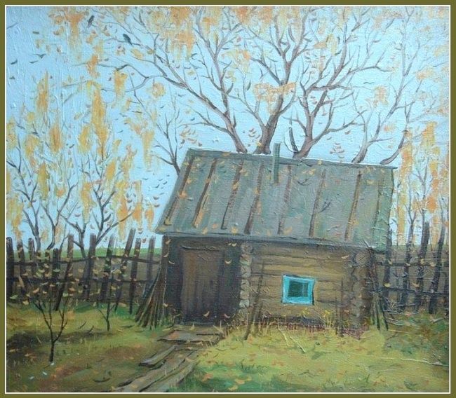 Painting titled "Банька." by Sergik, Original Artwork