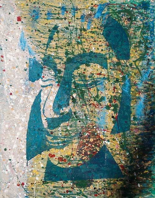 Painting titled "MEDITANDO" by Sergio Carcereri, Original Artwork, Oil Mounted on Cardboard