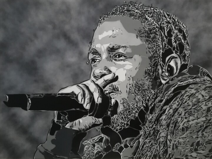 Painting titled "Kendrick Lamar" by Sérgio Clemente, Original Artwork, Acrylic